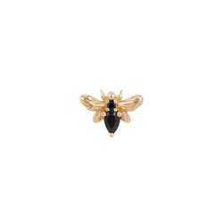 Bee Chic - Black Spinel - Threadless End Threadless End Buddha Jewelry Yellow Gold  