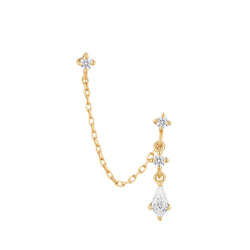 Flaunt - CZ - Threadless End Threadless Ends Buddha Jewelry Yellow Gold  
