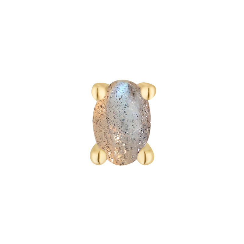 Labradorite Oval - Threadless End Threadless Ends Buddha Jewelry Yellow Gold  
