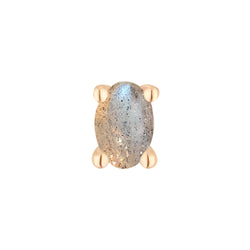 Labradorite Oval - Threadless End Threadless Ends Buddha Jewelry Rose Gold  