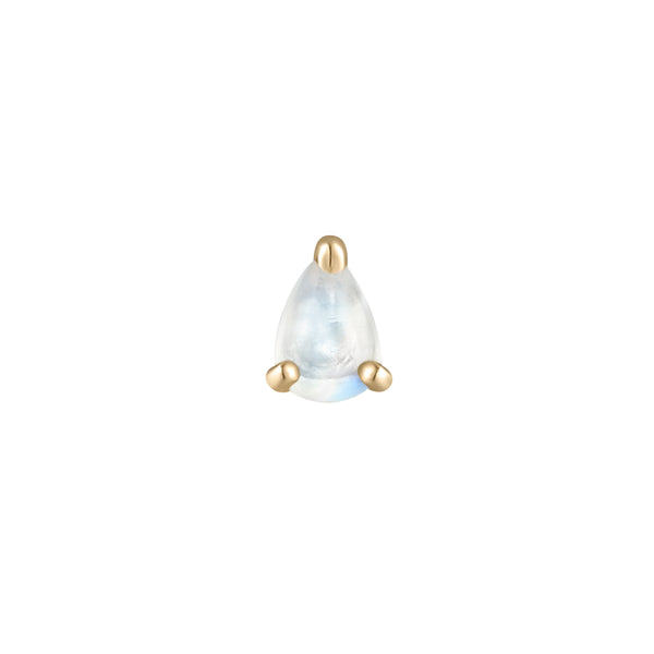 Rainbow Moonstone Pear - Threadless End Threadless Ends Buddha Jewelry Yellow Gold  