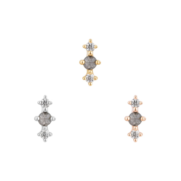 Ghost Flower - Grey Diamond  - Threadless End Threadless End Buddha Jewelry   