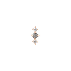 Ghost Flower - Grey Diamond  - Threadless End Threadless Ends Buddha Jewelry Rose Gold  