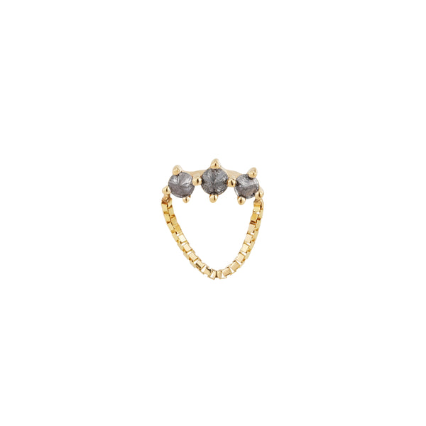 Halston - Reverse Set Grey Diamond - Threadless End Threadless End Buddha Jewelry Yellow Gold  