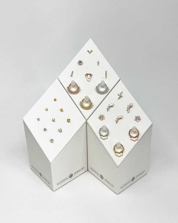 Threadless End & Clicker Mixed Display Displays Buddha Jewelry   