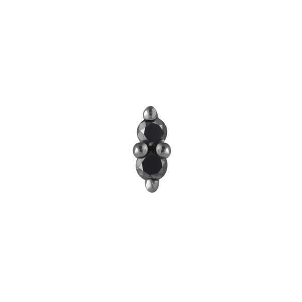 Mishka Prong 2 - Black Diamond + Rhodium - Threadless End Threadless Ends Buddha Jewelry   