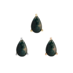 Moss Agate Pear - Threadless End Threadless Ends Buddha Jewelry   