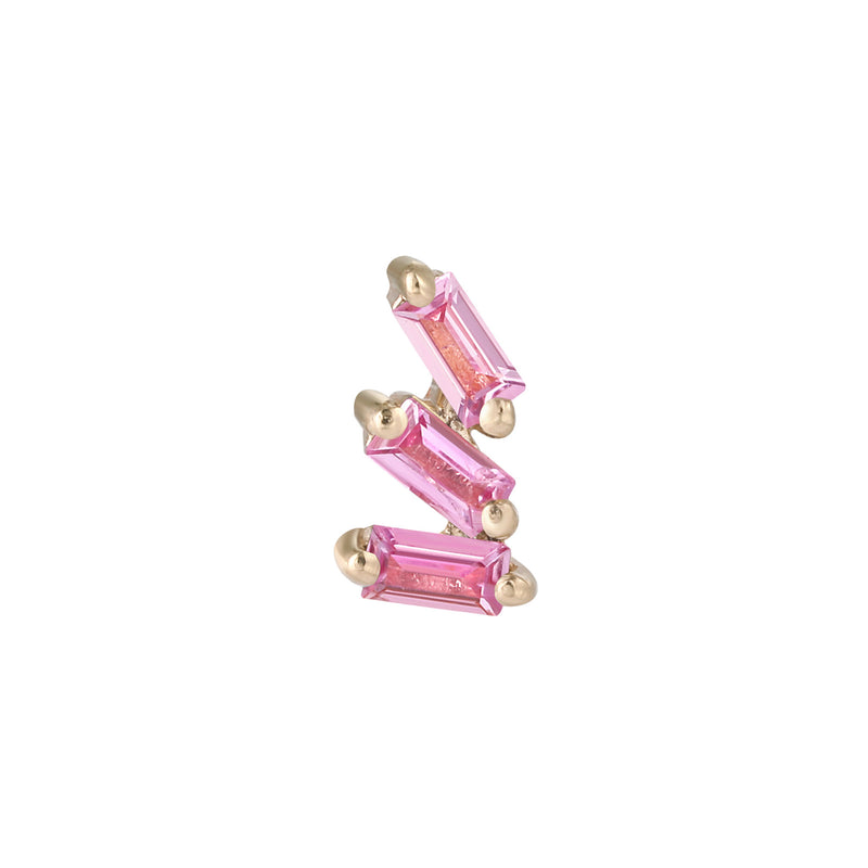 Staxx - Pink Sapphire - Threadless End Threadless Ends Buddha Jewelry Yellow Gold  