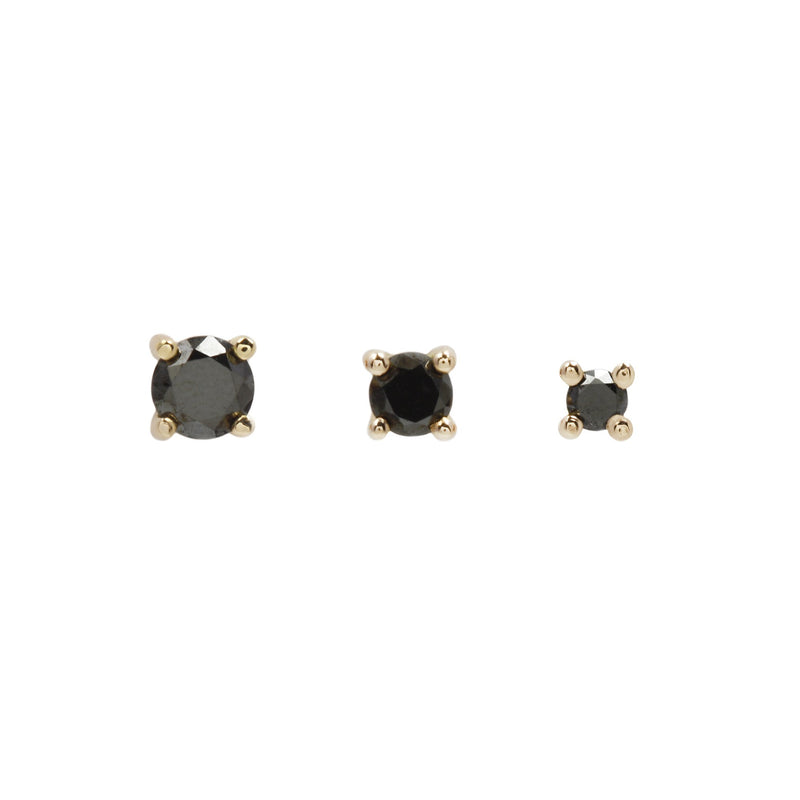Black Diamond Prong - Threadless End Threadless Ends Buddha Jewelry Yellow Gold 1.5mm 