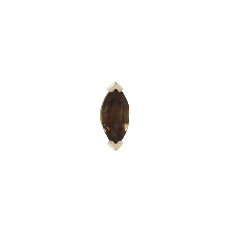 Zuri Smokey Quartz - Threadless End Threadless Ends Buddha Jewelry Yellow Gold  