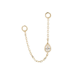 Teardrop CZ Chain - Solid 14kt Gold Chains Buddha Jewelry Yellow Gold  
