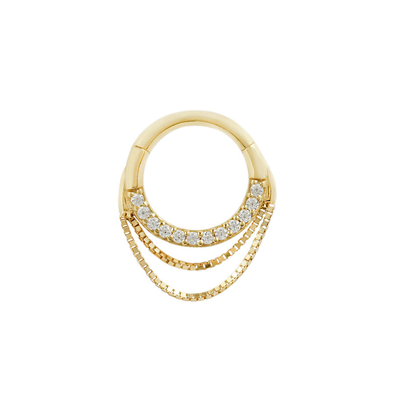 Tempeste - Genuine Diamond Set Solid 14kt Gold Chain Clicker Clicker Buddha Jewelry Yellow Gold  