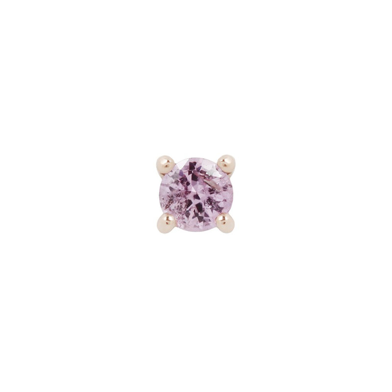 Pink Sapphire Prong - Threadless End Threadless Ends Buddha Jewelry Rose Gold 1.5mm 