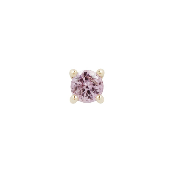 Pink Sapphire Prong - Threadless End Threadless Ends Buddha Jewelry Yellow Gold 1.5mm 