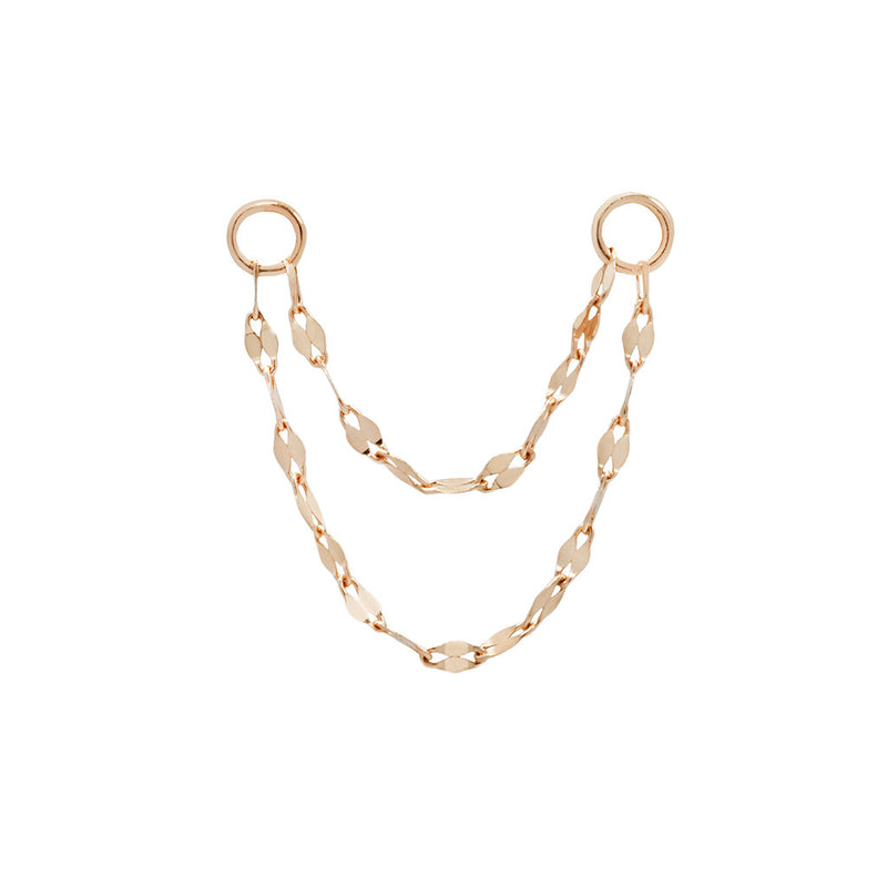 Double Tile Chain - Solid 14kt Gold Chains Buddha Jewelry Rose Gold  