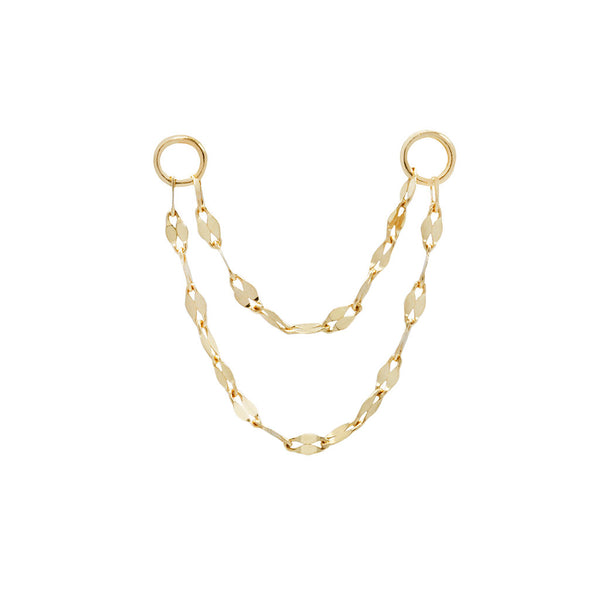 Double Tile Chain - Solid 14kt Gold Chains Buddha Jewelry Yellow Gold  