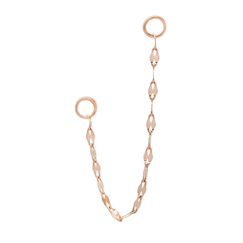 Tile Chain - Solid 14kt Gold Chains Buddha Jewelry Rose Gold 16.0 mm 
