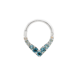 Rise + Shine - Blue Topaz Ombre - Solid 14kt Gold Clicker Clicker Buddha Jewelry White Gold 5/16" 