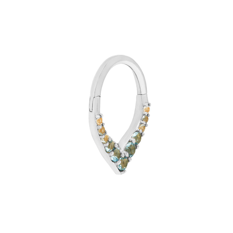 Rise + Shine - Blue Topaz Ombre - Solid 14kt Gold Clicker Clicker Buddha Jewelry   