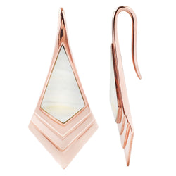 Royal Earrings + Weights - Rose Gold + Mother Of Pearl Weights Buddha Jewelry 16g  
