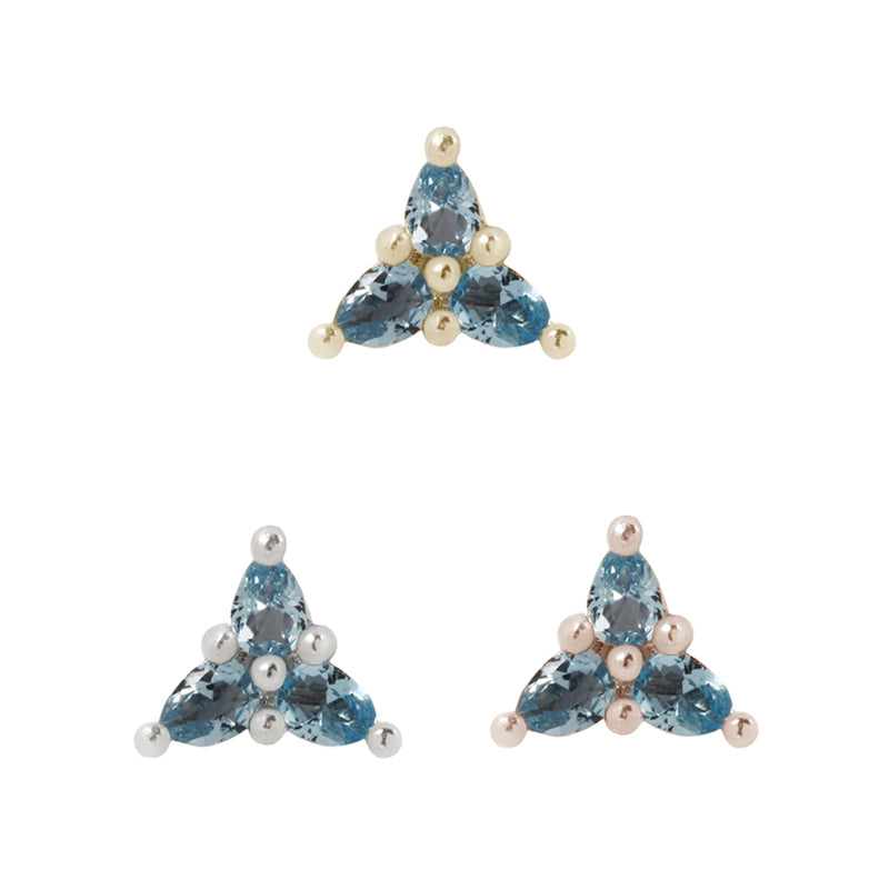 3 Little Pears - London Blue Topaz - Threadless End Threadless Ends Buddha Jewelry   