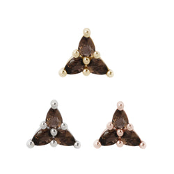 3 Little Pears - Smokey Quartz - Threadless End Threadless Ends Buddha Jewelry   