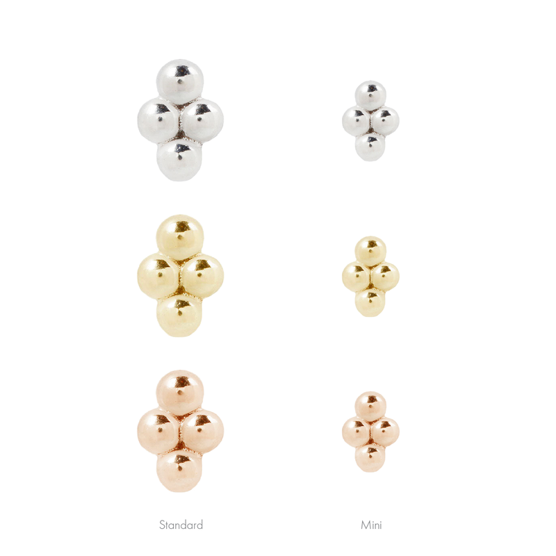 Mini 4 Bead Cluster - Threadless End Threadless Ends Buddha Jewelry   