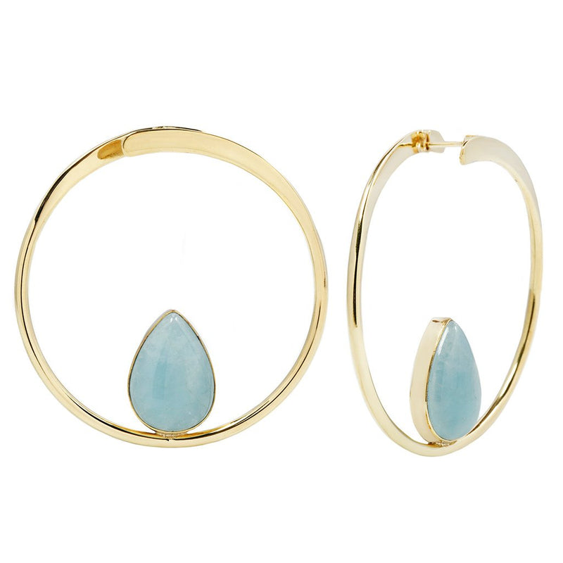 Stay Sexy Earrings - Brass + Aquamarine  Buddha Jewelry   