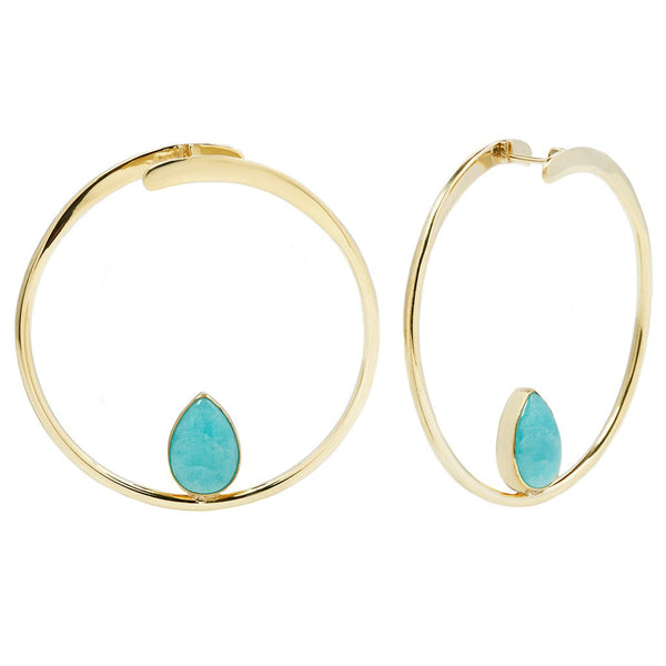 Stay Sexy Earrings - Brass + Amazonite Metal Hanging Earrings Buddha Jewelry   