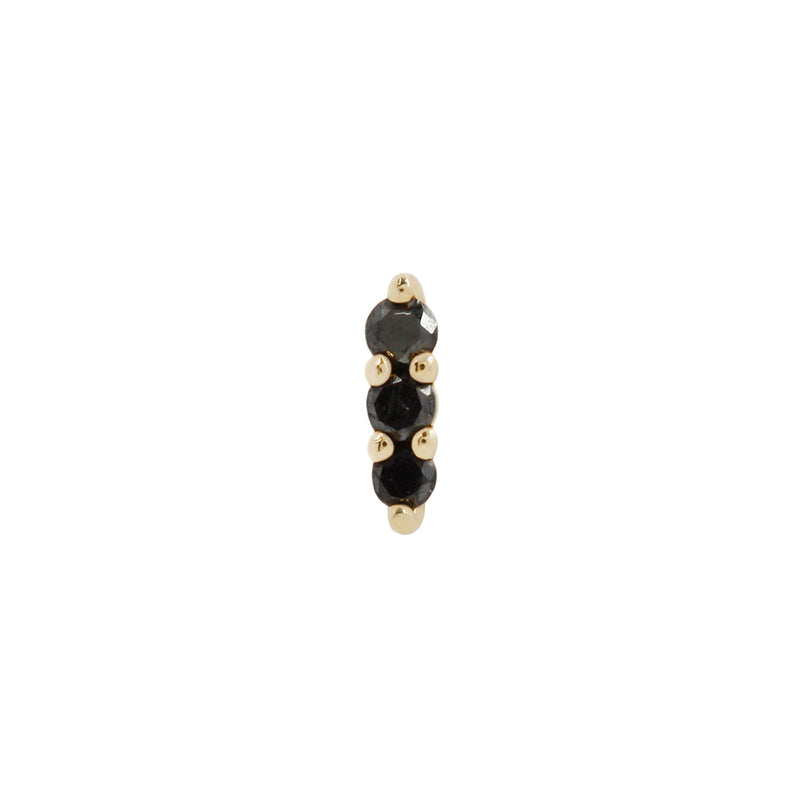 Mishka Prong 3 - Black Diamond - Threadless End Threadless Ends Buddha Jewelry Yellow Gold  