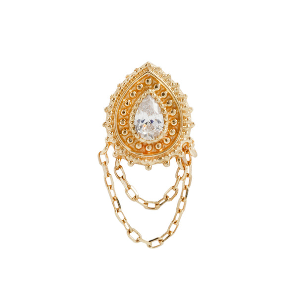 Deity - CZ - Threadless End Threadless Ends Buddha Jewelry Yellow Gold  