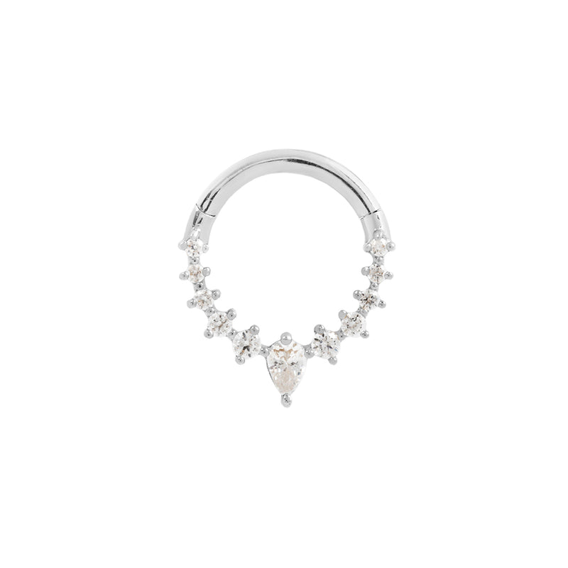 Athena - CZ - Clicker Clicker Buddha Jewelry White Gold 5/16" 