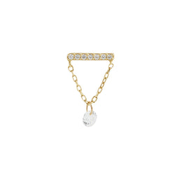 Dolce - CZ - Threadless End with Dangle Threadless Ends Buddha Jewelry Yellow Gold  
