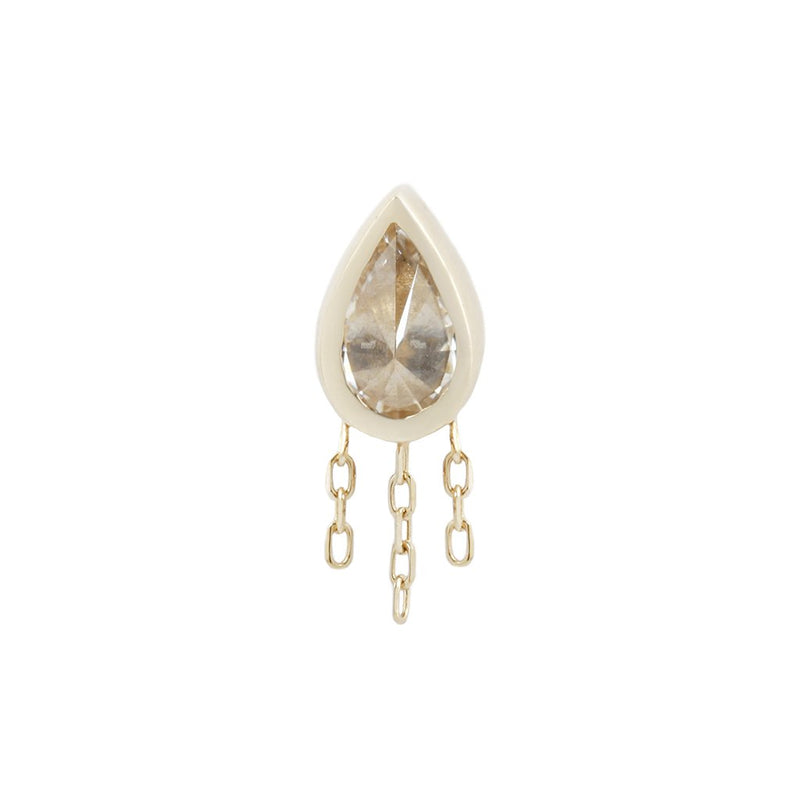 Let's Dance - CZ + Chain - Threadless End Threadless Ends Buddha Jewelry Yellow Gold  