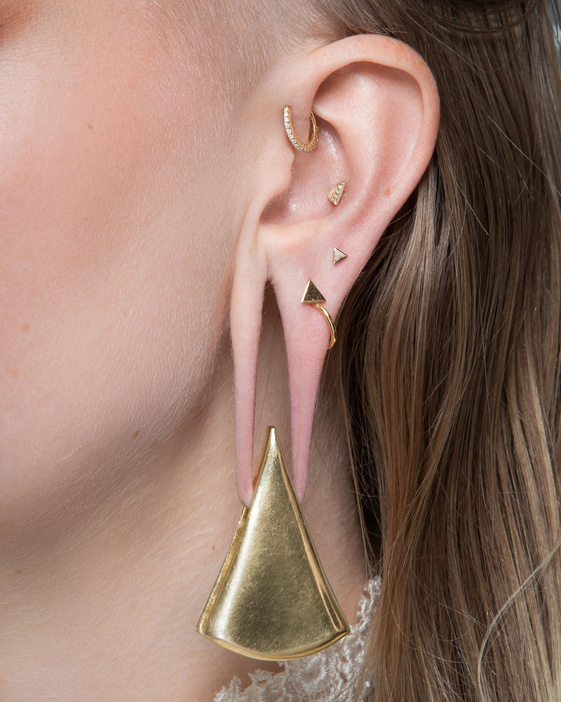 Triangle - Solid Gold Threadless End Threadless Ends Buddha Jewelry   