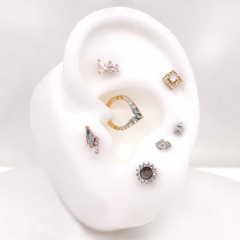 Rhodes - Genuine Diamond - Threadless End Threadless Ends Buddha Jewelry   