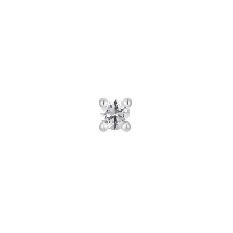 Swarovski Crystal Prong - Threadless End Threadless Ends Buddha Jewelry White Gold 1.5mm 