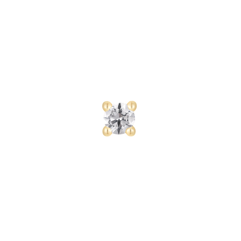 Swarovski Crystal Prong - Threadless End Threadless Ends Buddha Jewelry Yellow Gold 1.5mm 