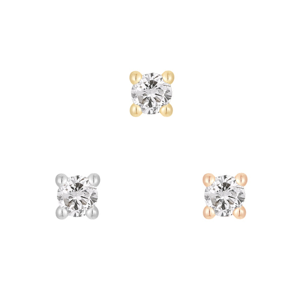 Genuine White Diamond Prong - Threadless End Threadless Ends Buddha Jewelry   