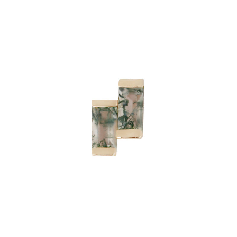 Fervor - Moss Agate - Threadless End Threadless Ends Buddha Jewelry Yellow Gold  