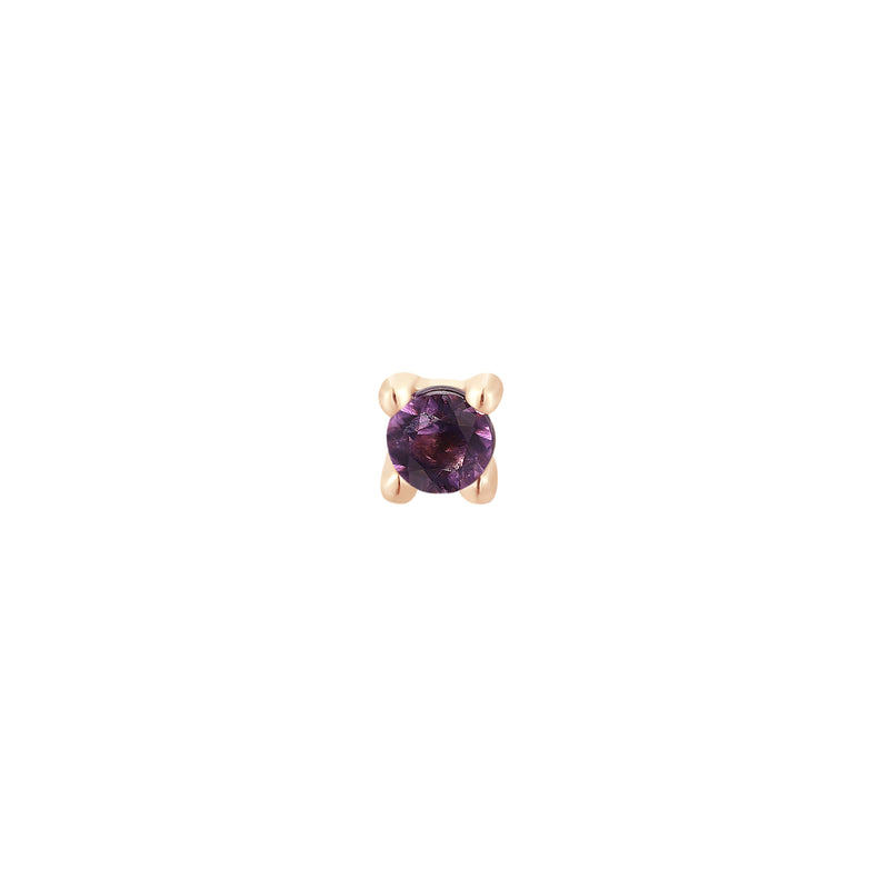 Amethyst Prong - Threadless End Threadless Ends Buddha Jewelry Rose Gold  