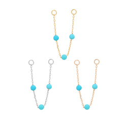 3 Bead Turquoise Chain Chains Buddha Jewelry   