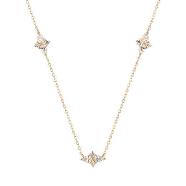 RION x Buddha Jewelry Elysian Gold Necklace - White Sapphire Necklace RION x Buddha Jewelry Yellow Gold  