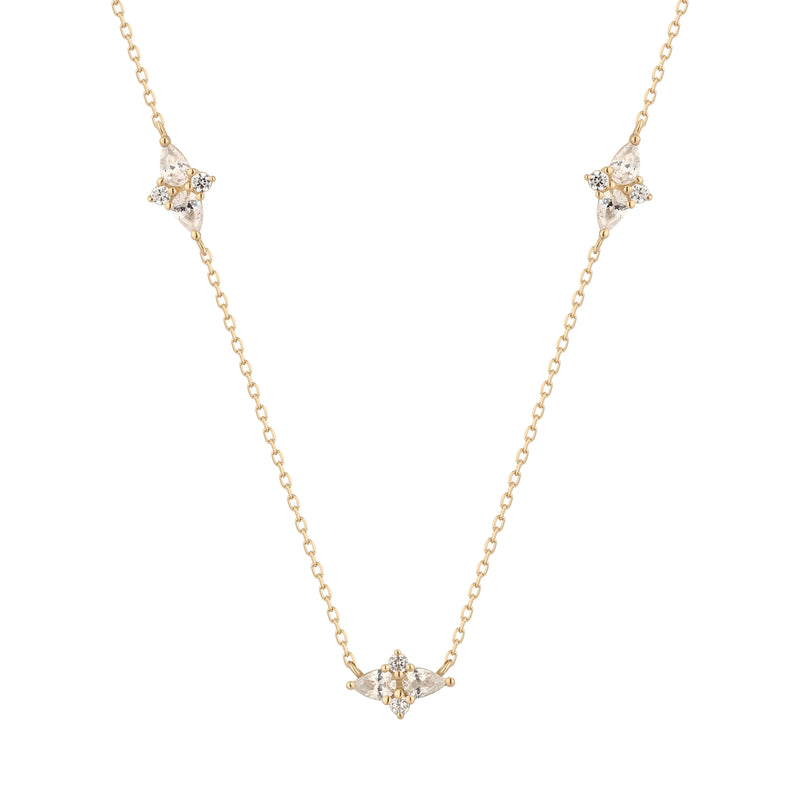 RION x Buddha Jewelry Elysian Gold Necklace - White Sapphire Necklace RION x Buddha Jewelry Yellow Gold  