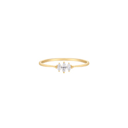 RION x Buddha Jewelry Zuri Trois Finger Ring - Genuine Diamond Finger Ring RION x Buddha Jewelry Yellow Gold  