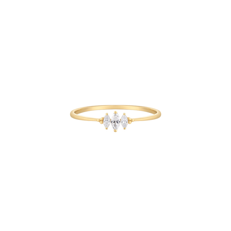 RION x Buddha Jewelry Zuri Trois Finger Ring - Genuine Diamond Finger Ring RION x Buddha Jewelry Yellow Gold  