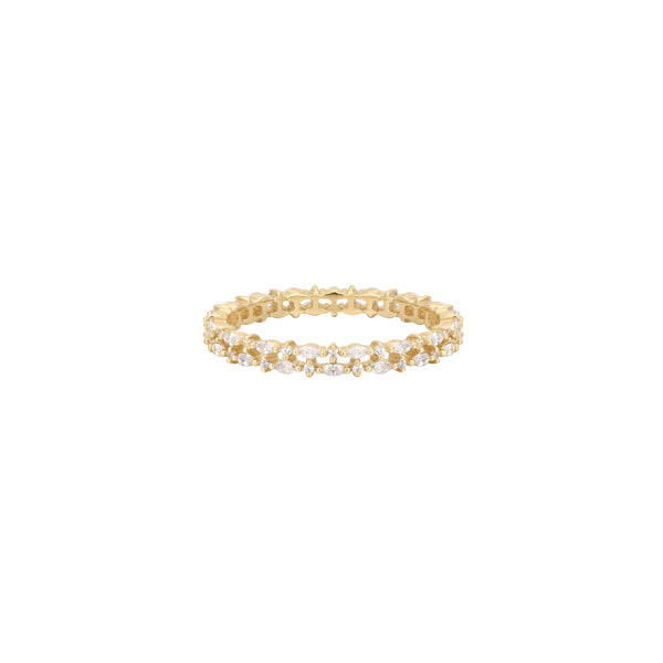 RION x Buddha Jewelry Love Conquers All Finger Ring - White Sapphire Finger Ring RION x Buddha Jewelry Yellow Gold Size 6 