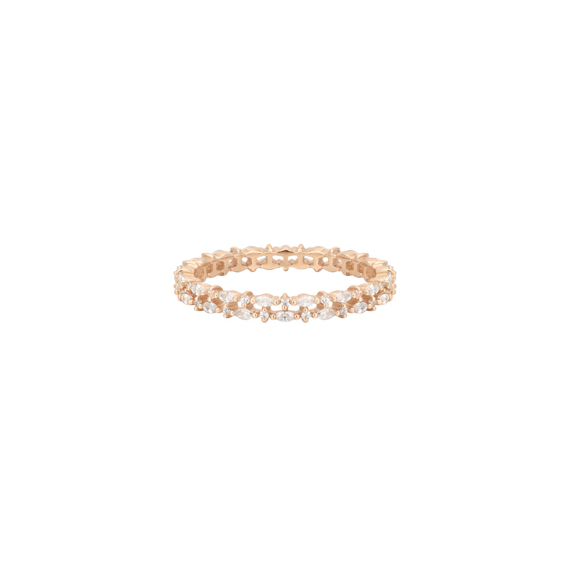 RION x Buddha Jewelry Love Conquers All Finger Ring - White Sapphire Finger Ring RION x Buddha Jewelry Rose Gold Size 6.25 
