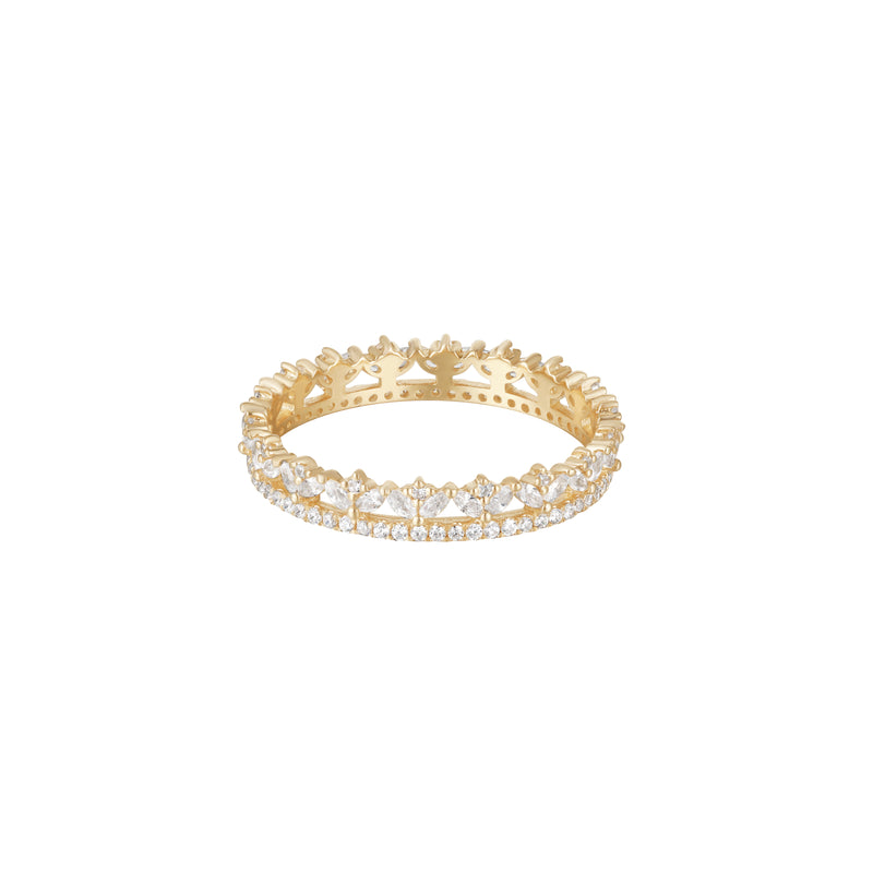 RION x Buddha Jewelry The Purfect Finger Ring - White Sapphire Finger Ring RION x Buddha Jewelry Yellow Gold Size 6 
