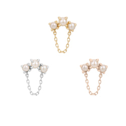 Halston Pearl + Chain - Threadless End Threadless Ends Buddha Jewelry   